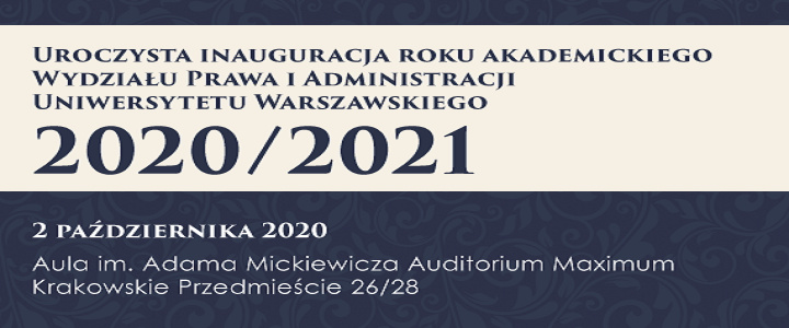 Inauguracja roku akademickiego 2020/2021 WPiA UW